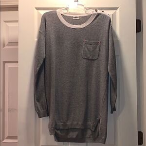 ✨Madewell Wallace Gray Contrast Tunic Sweater